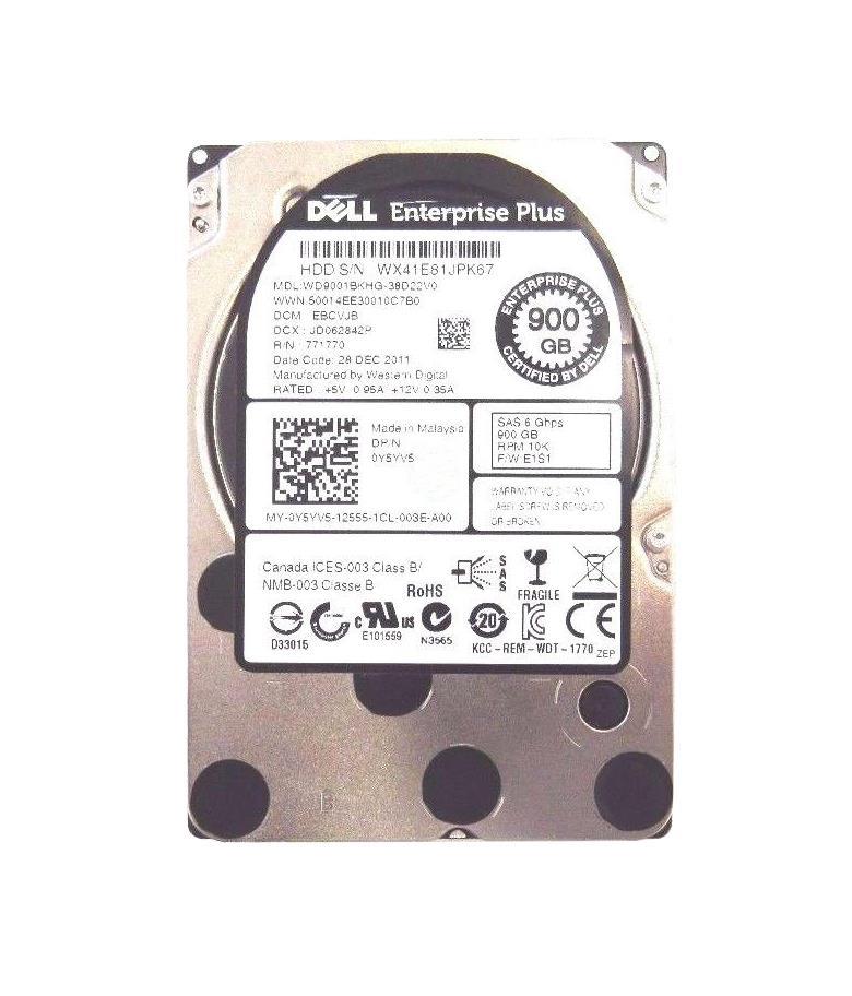 Y5YV5 Dell 900GB 10000RPM SAS 6Gbps 2.5-inch Internal Hard Drive