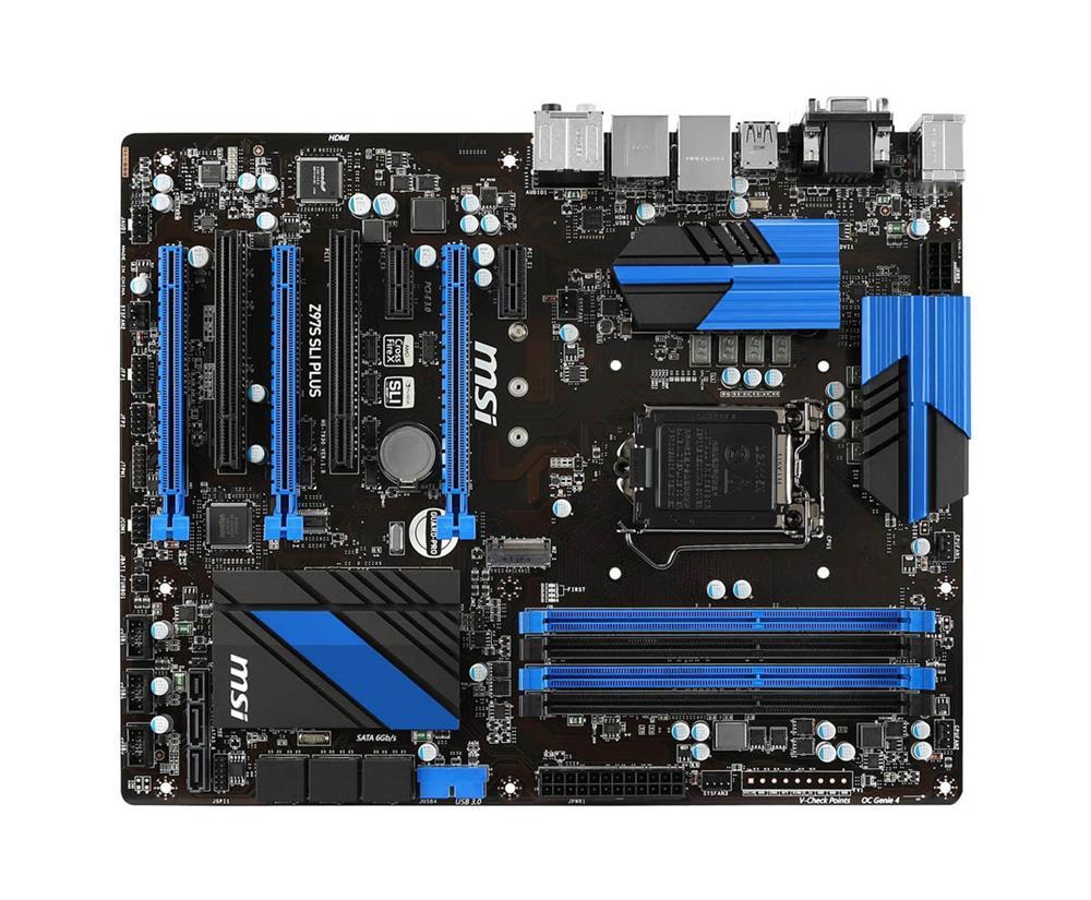 Z97S SLI PLUS MSI Socket LGA 1150 Intel Z97 Chipset 4th/5th Generation Core i7 / i5 / i3 / Pentium / Celeron Processors Support DDR3 4x DIMM 8x SATA 6.0Gb/s ATX Motherboard (Refurbished)
