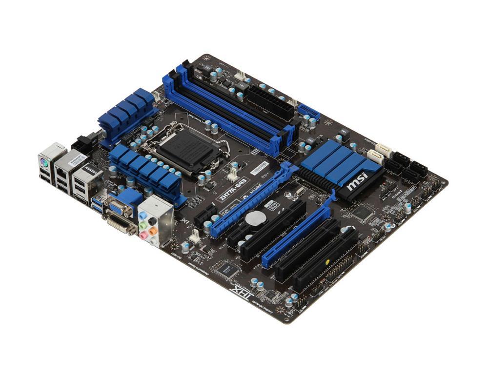 ZH77A-G43-A1 MSI ZH77A-G43 Socket LGA 1155 Intel H77 Express Chipset Core i7 / i5 / i3 / Pentium / Celeron Processors Support DDR3 4x DIMM 2x SATA 6.0Gb/s ATX Motherboard (Refurbished)