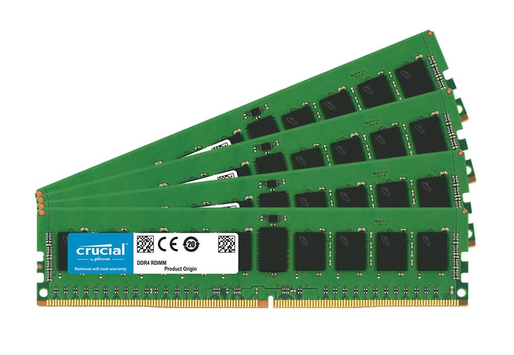 CT4K8G4RFD8213 Crucial 32GB Kit (4 X 8GB) PC4-17000 DDR4-2133MHz ECC Registered CL15 288-Pin DIMM 1.2V Dual Rank Memory