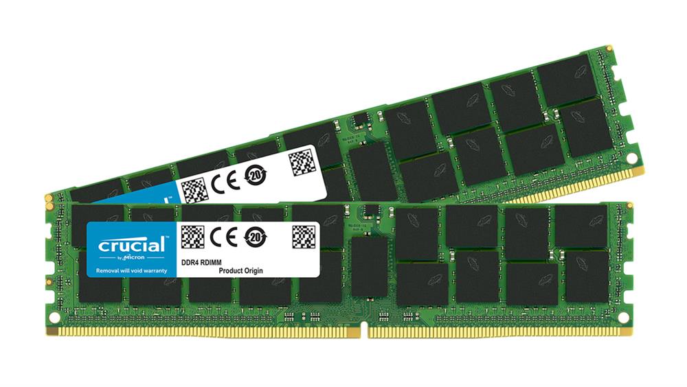 CT2K32G4RFD4213 Crucial 64GB Kit (2 X 32GB) PC4-17000 DDR4-2133MHz ECC Registered CL15 288-Pin DIMM 1.2V Dual Rank Memory