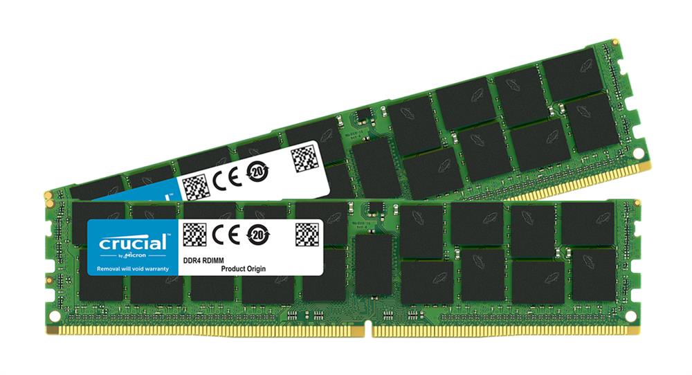 CT2K32G4RFD424A Crucial 64GB Kit (2 X 32GB) PC4-19200 DDR4-2400MHz ECC Registered CL17 288-Pin DIMM 1.2V Dual Rank Memory