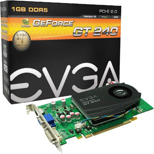 01G-P3-1246-LR EVGA Nvidia GeForce GT 240 1GB DDR5 128-Bit DVI/ D-Sub/ HDMI/ HDCP Ready PCI-Express 2.0 x16 Video Graphics Card
