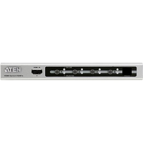 VS481A ATEN HDMI Switch 4 x HDMI Type A Digital Audio/Video In 1 x HDMI Type A Digital Audio/Video Out 1 x DB-9 Serial 1920 x 1200 60 Hz VGA SVGA SXGA UXGA WUXGA