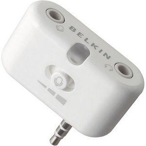 F8E478 Belkin Universal Microphone Adapter 1 x Mini-phone Male 2 x Mini-phone Female White