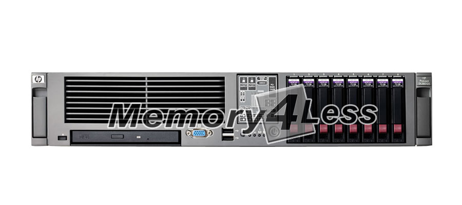 458563-371 HP ProLiant DL380 G5 Rack Server Xeon Quad Core E5440 2.83GHz 1333MHz FSB Processor 2x1GB PC2-5300 FBD DDR2 Memory No Hard Drive Smart Array P400/256MB Controller DVD/CD-RW NC373i Gigabit Adapter (Refurbished)