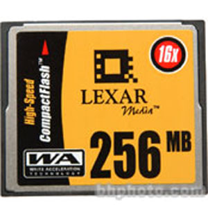CF25616278 Lexar 256MB 16x CompactFlash (CF) Memory Card