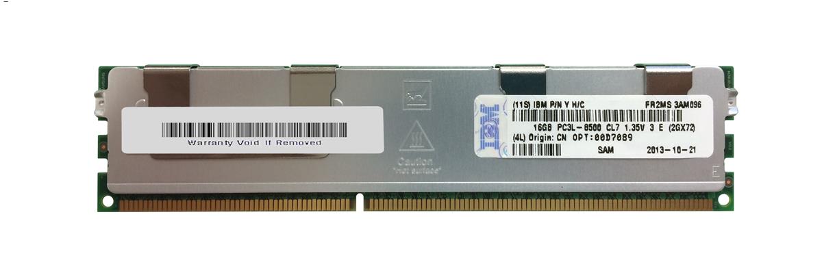 00D7089 IBM 16GB PC3-8500 DDR3-1066MHz ECC Registered CL7 240-Pin DIMM 1.35V Low Voltage Quad Rank Memory Module