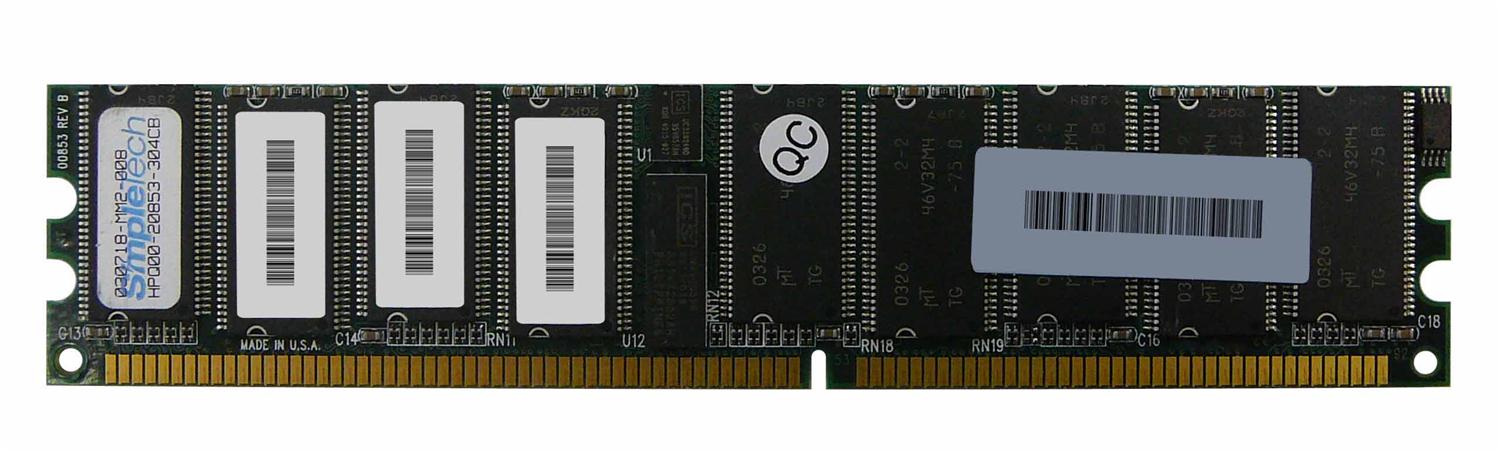 030718-MM2-008 SimpleTech 256MB PC2100 DDR-266MHz Registered ECC CL2.5 184-Pin DIMM 2.5V Memory Module