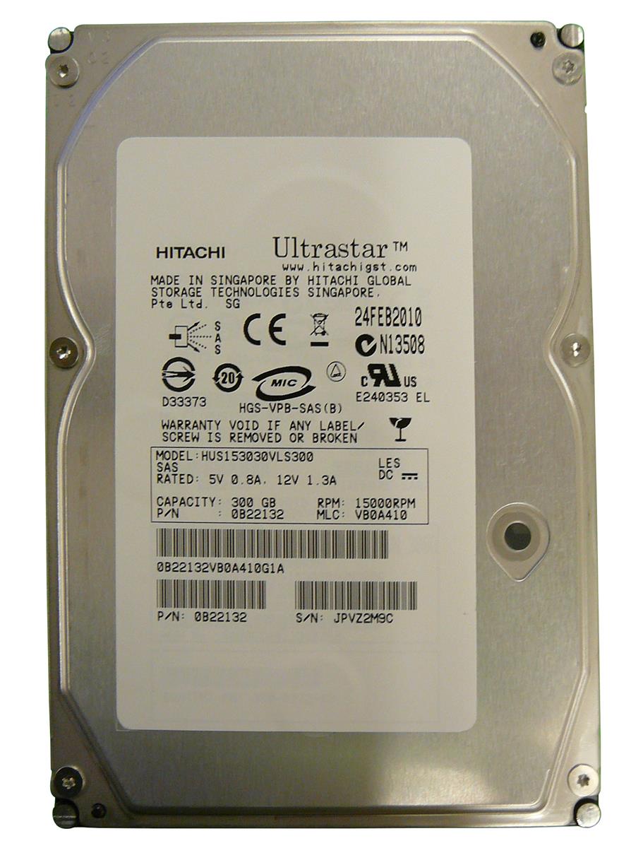 0B22132 Hitachi Ultrastar 15K300 300GB 15000RPM SAS 3Gbps 16MB Cache 3.5-inch Internal Hard Drive