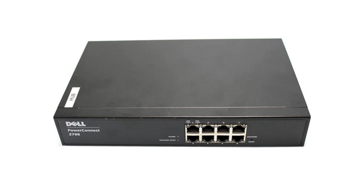 0WJ686 Dell PowerConnect 2708 8-Port Ethernet Gigabit Managed Network Switch