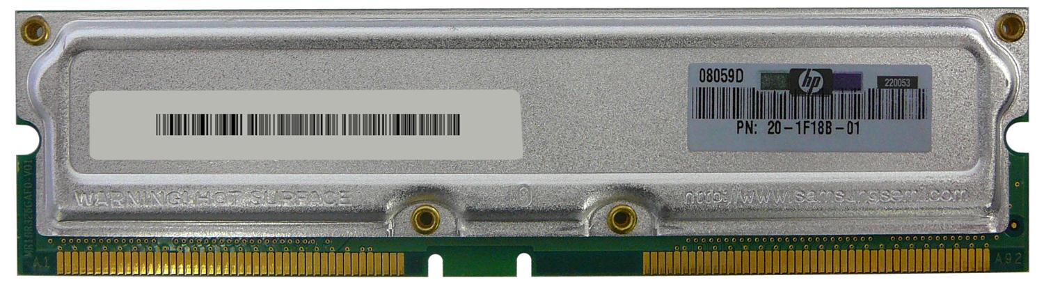 20-1F18B-01 HP 1GB PC1066 1066MHz ECC 32ns 184-Pin RDRAM RIMM Memory Module