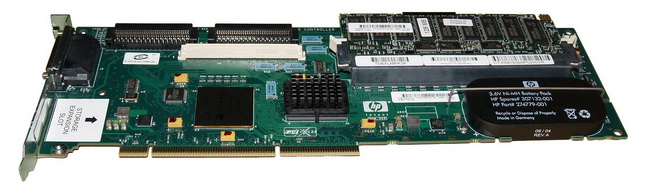 273915-B21 HP Smart Array 6402 128MB Cache Ultra-320 SCSI Dual Channel PCI-X 0/1/5/10 RAID Controller Card