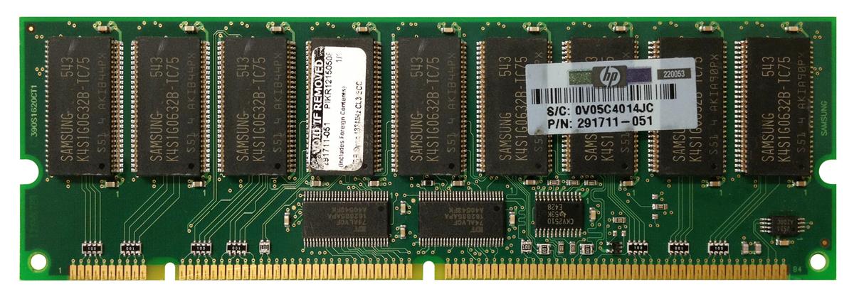 291711-051 HP 2GB PC133 133MHz ECC Registered CL3 168-Pin DIMM Memory Module for ProLiant Servers