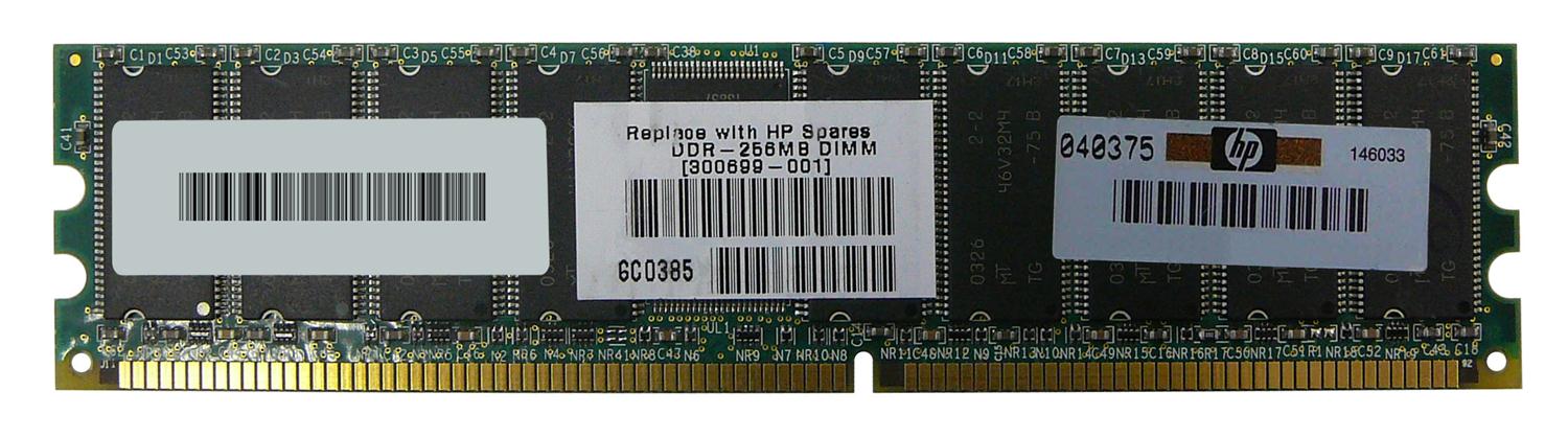 300699-001 HP 256MB PC2100 DDR-266MHz Registered ECC CL2.5 184-Pin DIMM 2.5V Memory Module for ProLiant Servers