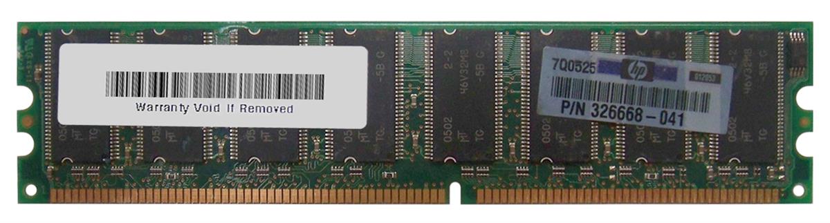 326668-041 HP 512MB PC3200 DDR-400MHz non-ECC Unbuffered CL3 184-Pin DIMM Memory Module