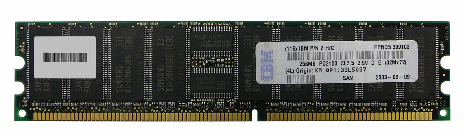 33L5037 IBM 256MB PC2100 DDR-266MHz Registered ECC CL2.5 184-Pin DIMM 2.5V Memory Module for eServer xSeries 235