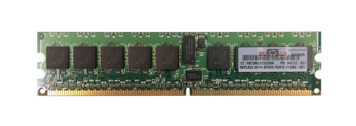 345112-851 HP 512MB PC2-3200 DDR2-400MHz ECC Registered CL3 240-Pin DIMM Single Rank Memory Module for ProLiant Servers