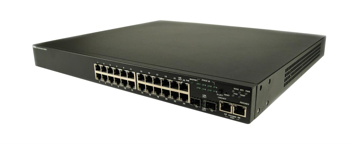 3524P Dell PowerConnect 24-Ports 10/100 + 2 x shared SFP + 2 x 10/100/1000 Fast Ethernet Switch (Refurbished)