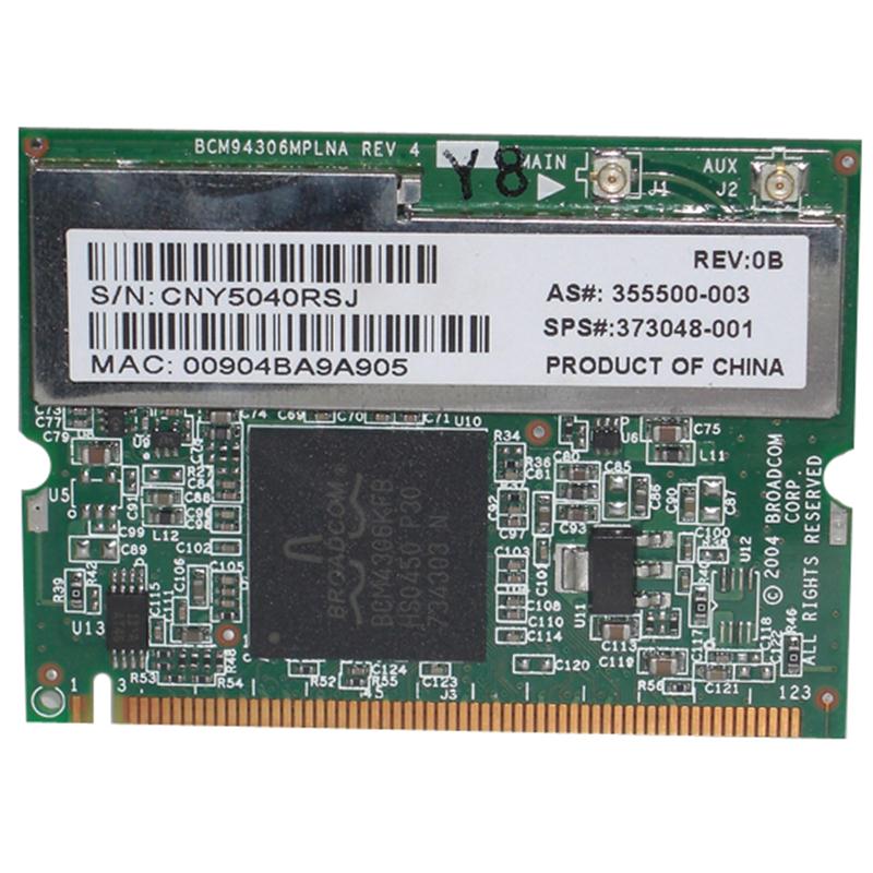 355500-003 HP Mini PCI 54G 802.11b/g High Speed Wireless LAN (WLAN) Network Interface Card for HP Pavilion Notebook PCs