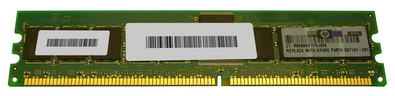 367167-001 HP 1GB PC2700 DDR-333MHz Registered ECC CL2.5 184-Pin DIMM 2.5V Memory Module