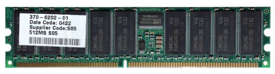 370-6202 Sun 512MB PC2100 DDR-266MHz Registered ECC CL2.5 184-Pin DIMM 2.5V Memory Module