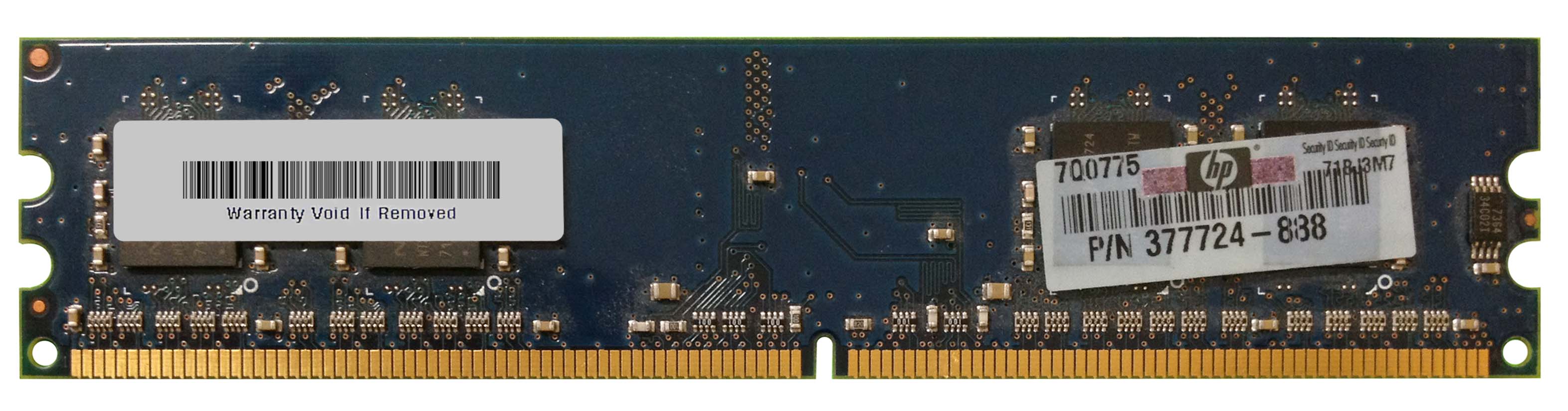 377724-888 HP 256MB PC2-5300 DDR2-667MHz non-ECC Unbuffered CL5 240-Pin DIMM Single Rank Memory Module