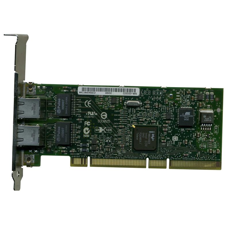383738R-B21 HP Dual-Ports RJ-45 1Gbps 10Base-T/100Base-TX/1000Base-T Gigabit Ethernet PCI-X Low Profile Server Network Adapter