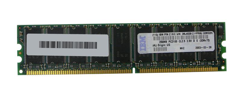 38L4039 IBM 256MB PC2100 DDR-266MHz ECC Unbuffered CL2.5 184-Pin DIMM Memory Module