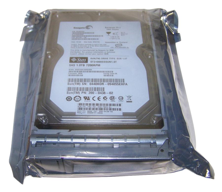390-0438 Sun 1TB 7200RPM SAS 3Gbps Hot Swap 16MB Cache 3.5-inch Internal Hard Drive