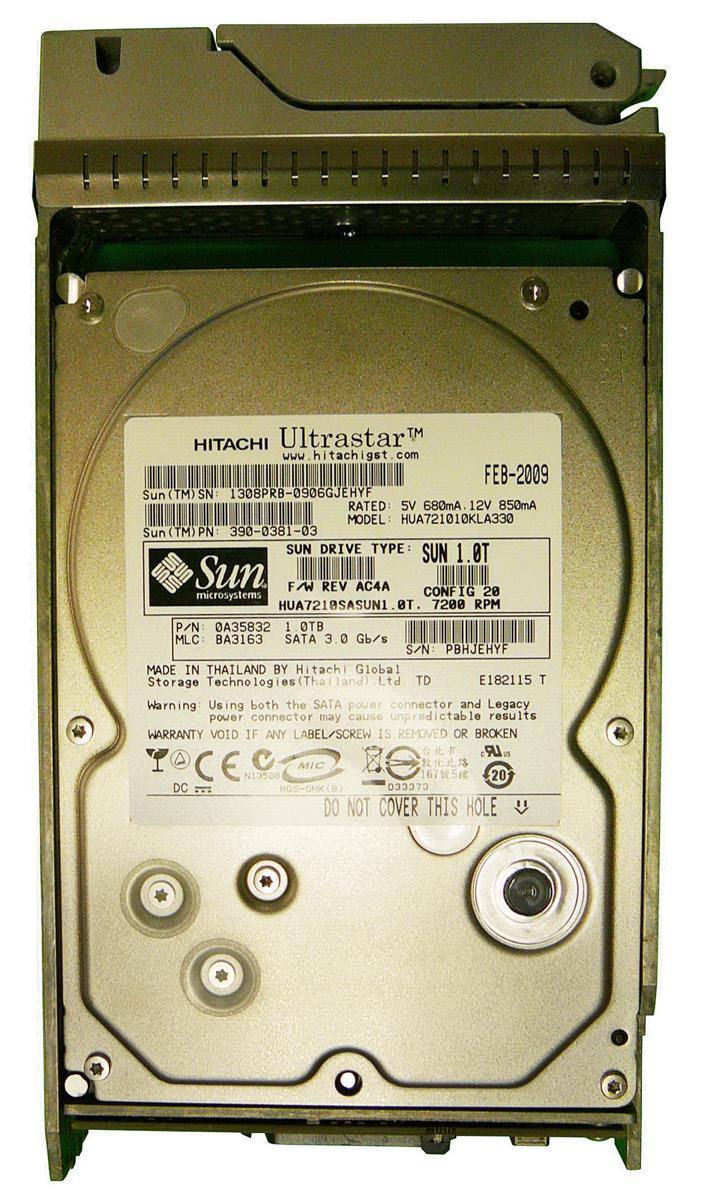 3900381-03 Sun 1TB 7200RPM SATA 3Gbps 32MB Cache 3.5-inch Internal Hard Drive