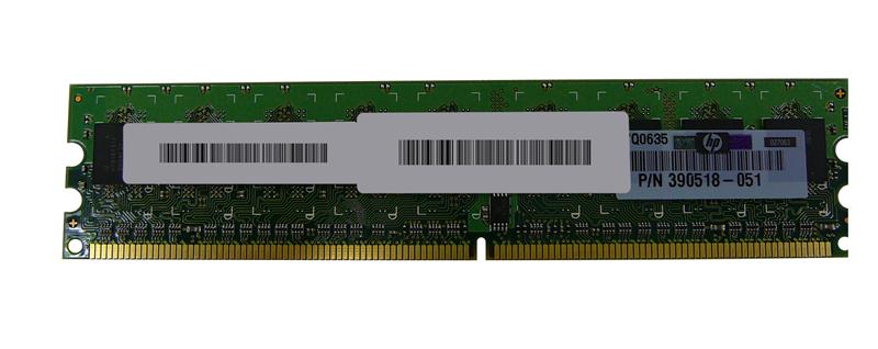 390518-051 HP 512MB PC2-4200 DDR2-533MHz ECC Unbuffered CL4 240-Pin DIMM Memory Module for XW4300 Workstation