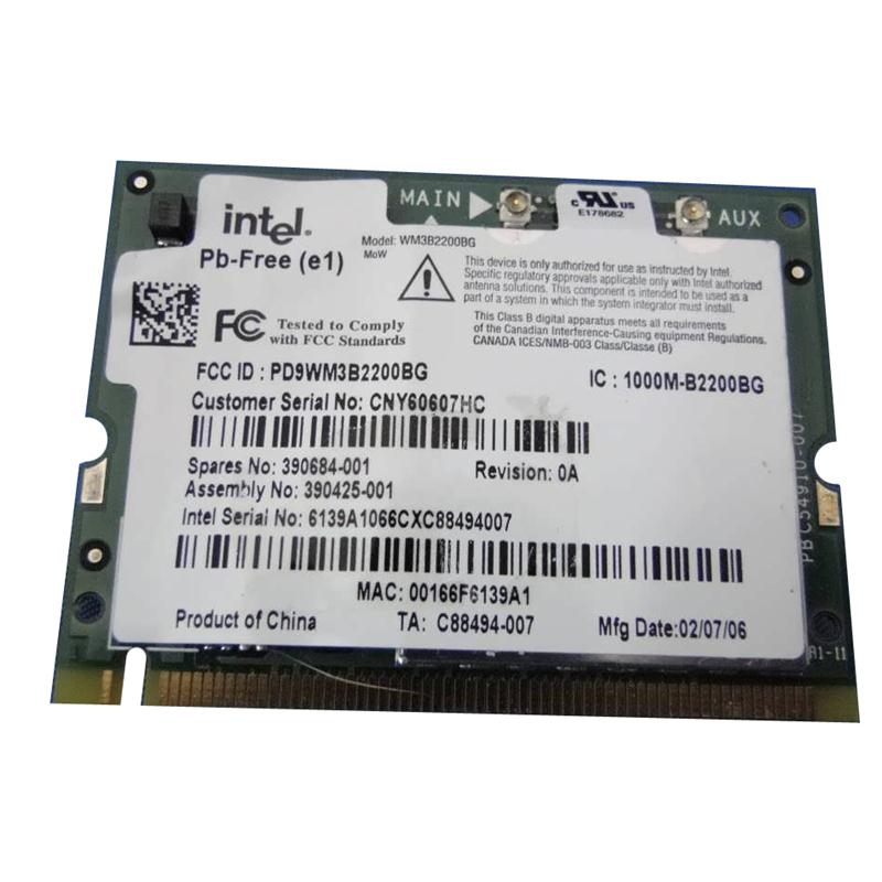 390684-001 HP 54Gbps 2.4GHz IEEE 802.11a/b/g Mini PCI WLAN Wireless Network Card for NC4000 Series 
