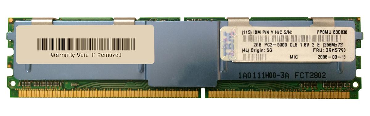 39M5790 IBM 2GB PC2-5300 DDR2-667MHz ECC Fully Buffered CL5 240-Pin DIMM Dual Rank Memory Module