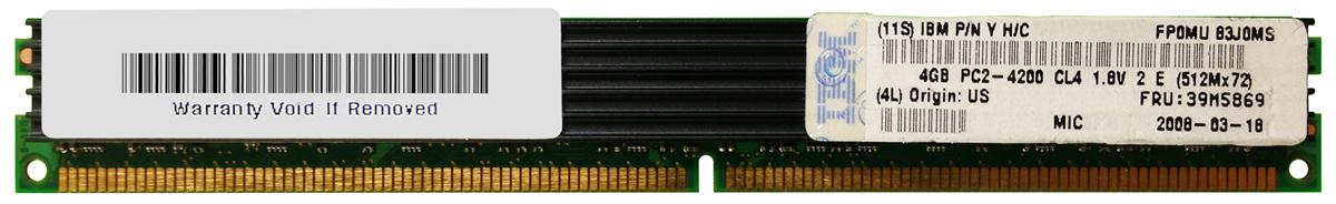 39M5869 IBM 4GB PC2-4200 DDR2-533MHz ECC Registered CL4 240-Pin DIMM Very Low Profile (VLP) Memory Module