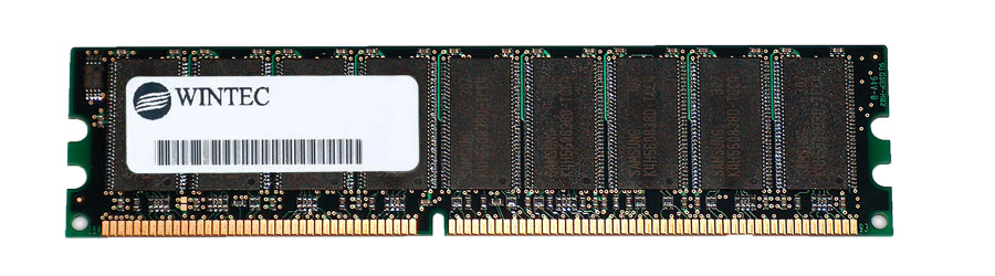 3A945584-L Wintec 512MB PC3200 DDR-400MHz Registered ECC CL3 184-Pin DIMM 2.5V Memory Module