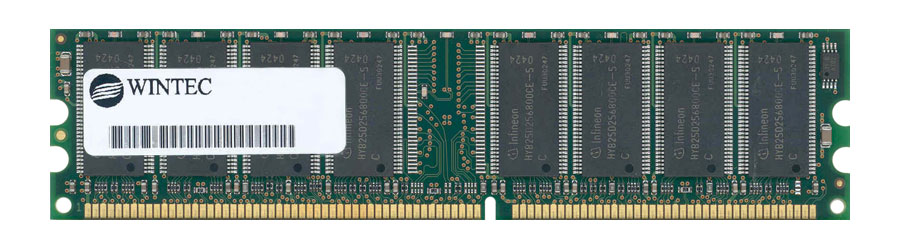 3AXD3200C25-1024 Wintec Amp-X 1GB PC3200 DDR-400MHz non-ECC Unbuffered CL3 184-Pin DIMM Single Channel Memory Module