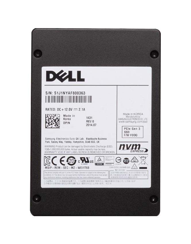 401-ABFK Dell 3.2TB TLC PCI Express 3.0 x4 NVMe Mixed Use U.2 2.5-inch Internal Solid State Drive (SSD) with Carrier