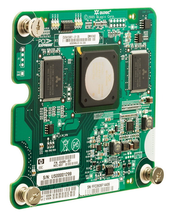403619B21 HP Qlogic Dual-Ports LC 4Gbps 1000Base-T Fibre Channel PCI Express x4 Host Bus Network Adapter for C-Class BladeSystem