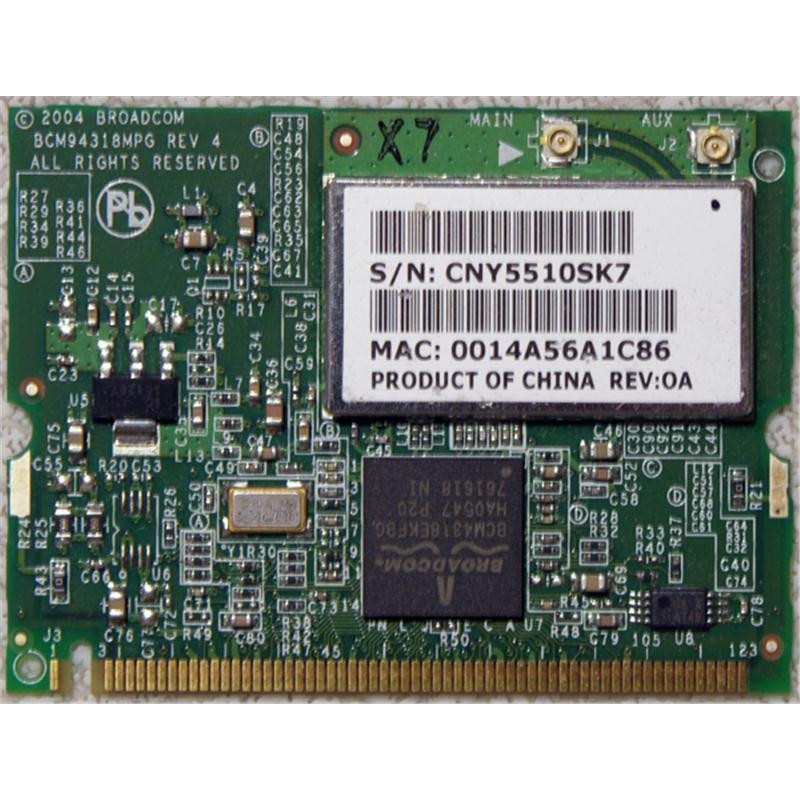 403791R-001 HP Mini PCI 54G 802.11a/b/g High Speed Wireless LAN (WLAN) Network Interface Card for HP NX6100/NX6125 Business Notebook and TC4200 Tablet PC