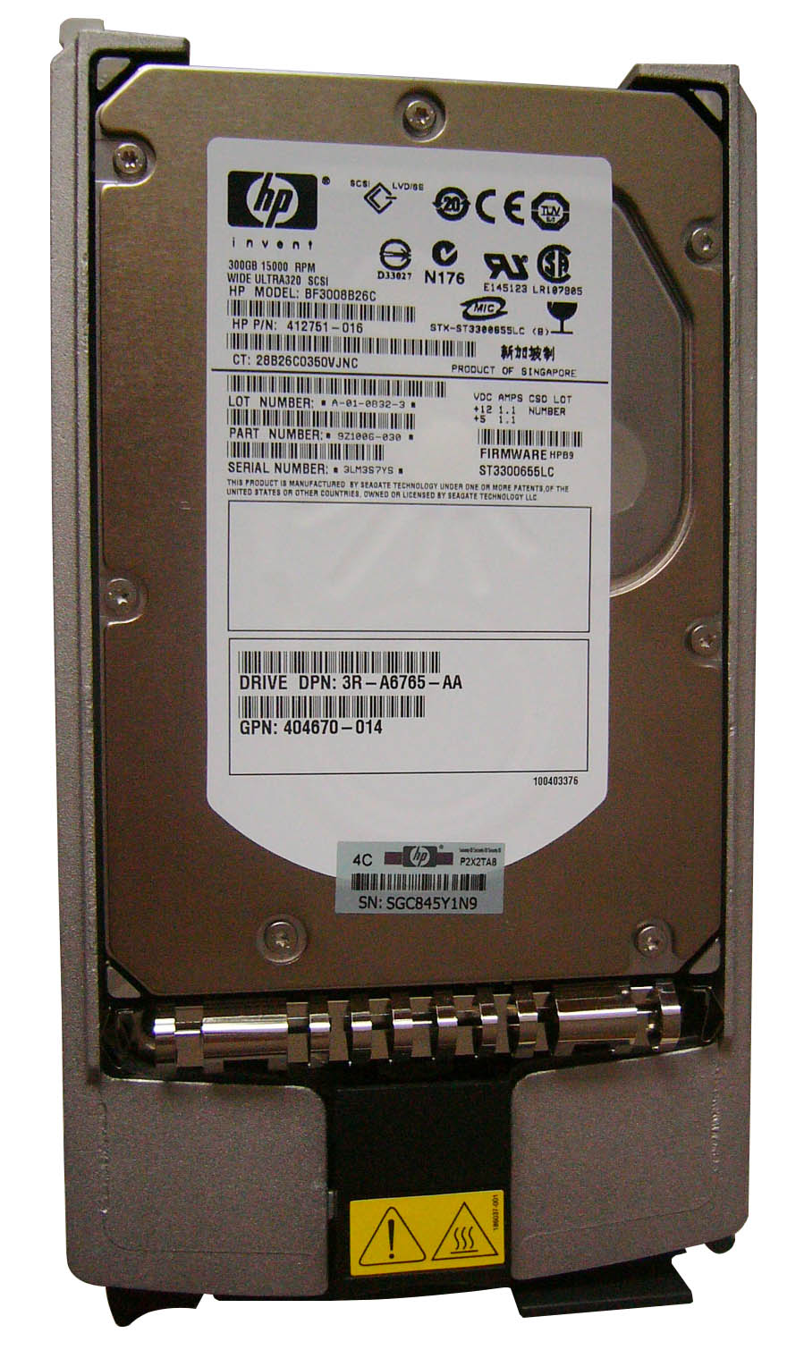 412751R-016 HP 300GB 15000RPM Ultra-320 SCSI 68-Pin LVD 3.5-inch Internal Hard Drive