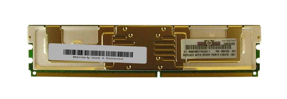 416470-001 HP 512MB PC2-5300 DDR2-667MHz ECC Fully Buffered CL5 240-Pin DIMM Single Rank Memory Module for ProLiant Servers