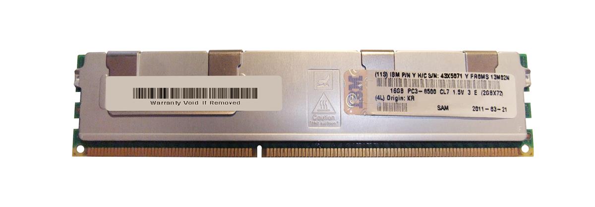 43X5071 IBM 16GB PC3-8500 DDR3-1066MHz ECC Registered CL7 240-Pin DIMM Quad Rank Memory Module