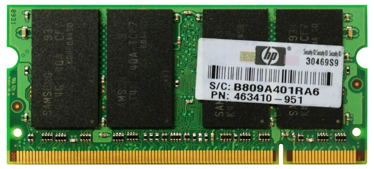 463410-951 HP 4GB PC2-6400 DDR2-800MHz non-ECC Unbuffered CL6 200-Pin SoDimm Dual Rank Memory Module