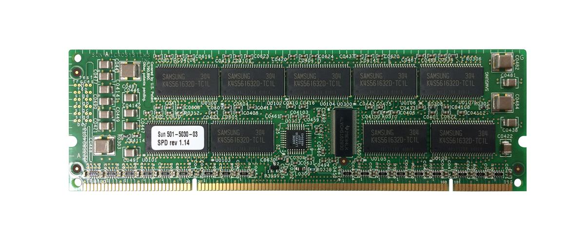 501-5030 Sun 512MB PC100 100MHz ECC Registered 3.3V 7ns 232-Pin DIMM Memory Module