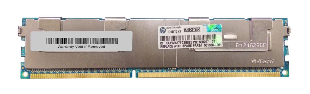 501538-001 HP 16GB PC3-8500 DDR3-1066MHz ECC Registered CL7 240-Pin DIMM Quad Rank Memory Module