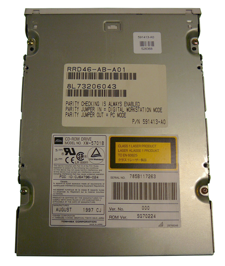 591413-A0 Toshiba 12x CD-ROM White Internal Drive