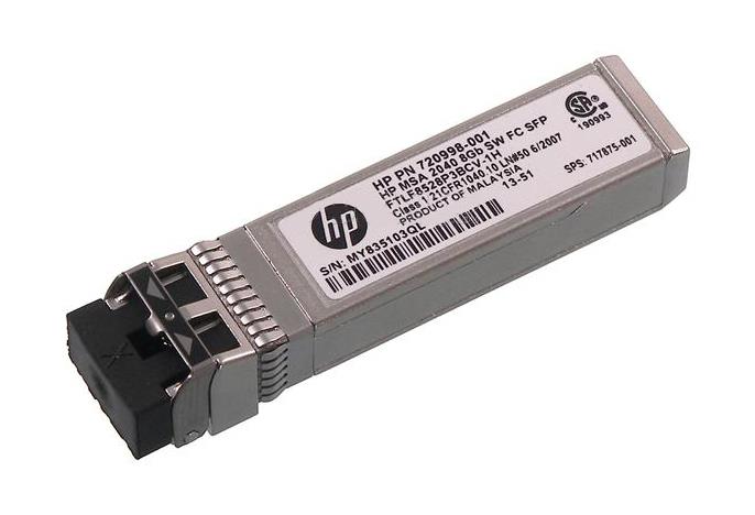 720998-001 HP C8R23A 8Gbps Multi-Mode Fiber Short Wave Fibre Channel 150m 850nm Duplex LC Connector SFP+ Transceiver (4-Pack) for MSA 2040 Storage