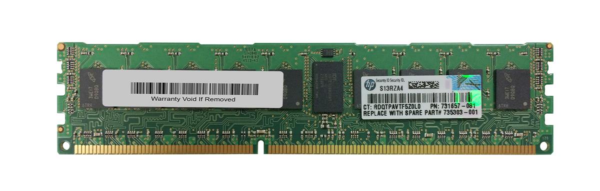 731657-081 HP 8GB PC3-14900 DDR3-1866MHz ECC Registered CL13 240-Pin DIMM Single Rank Memory Module