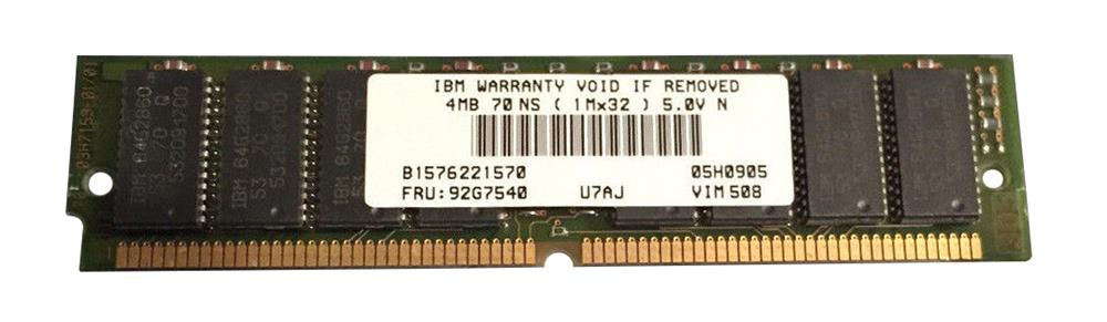 92G7540 IBM 4MB FastPage 72-Pin SIMM Memory Module